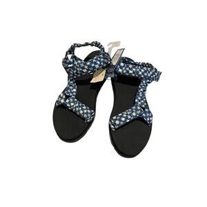Platform Sports Sandals Universal Thread  Floral‎ Blue White Women's 11